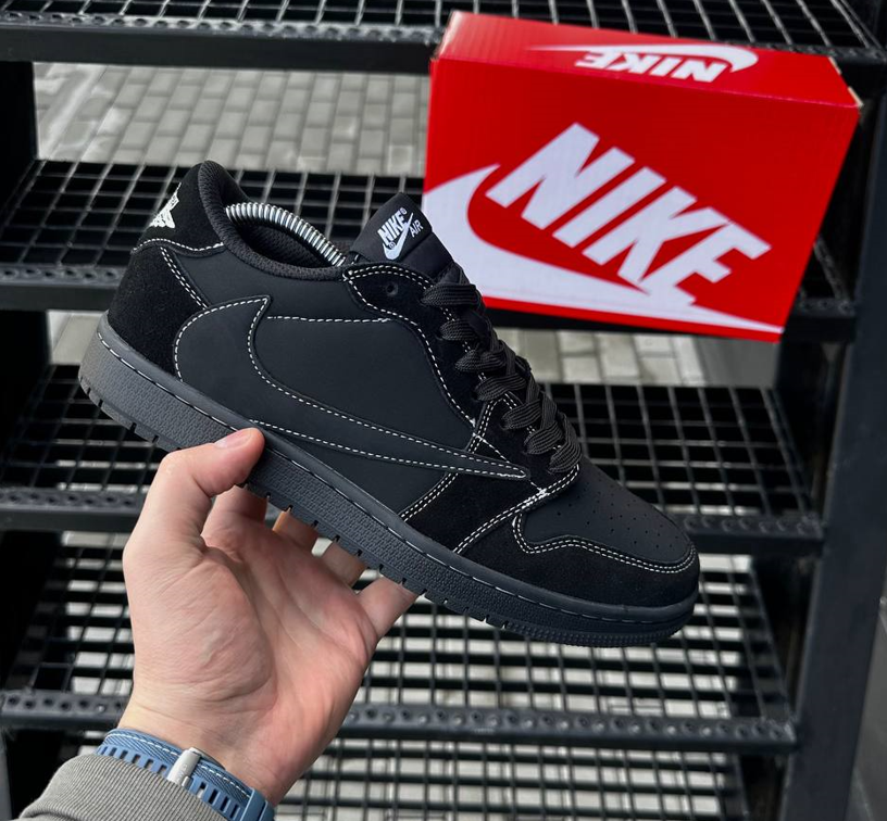 Чоловічі кросівки Nike Air Jordan Travis Scott black phantom Найк Джордан Тревіс Скот чорні