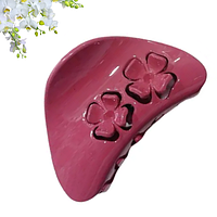 Краб для волосся рожевий лаковий Fashion 6.5 см