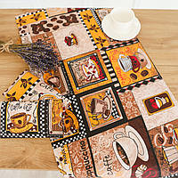 Рушник лляний великий "Кава темний" 75х40 см