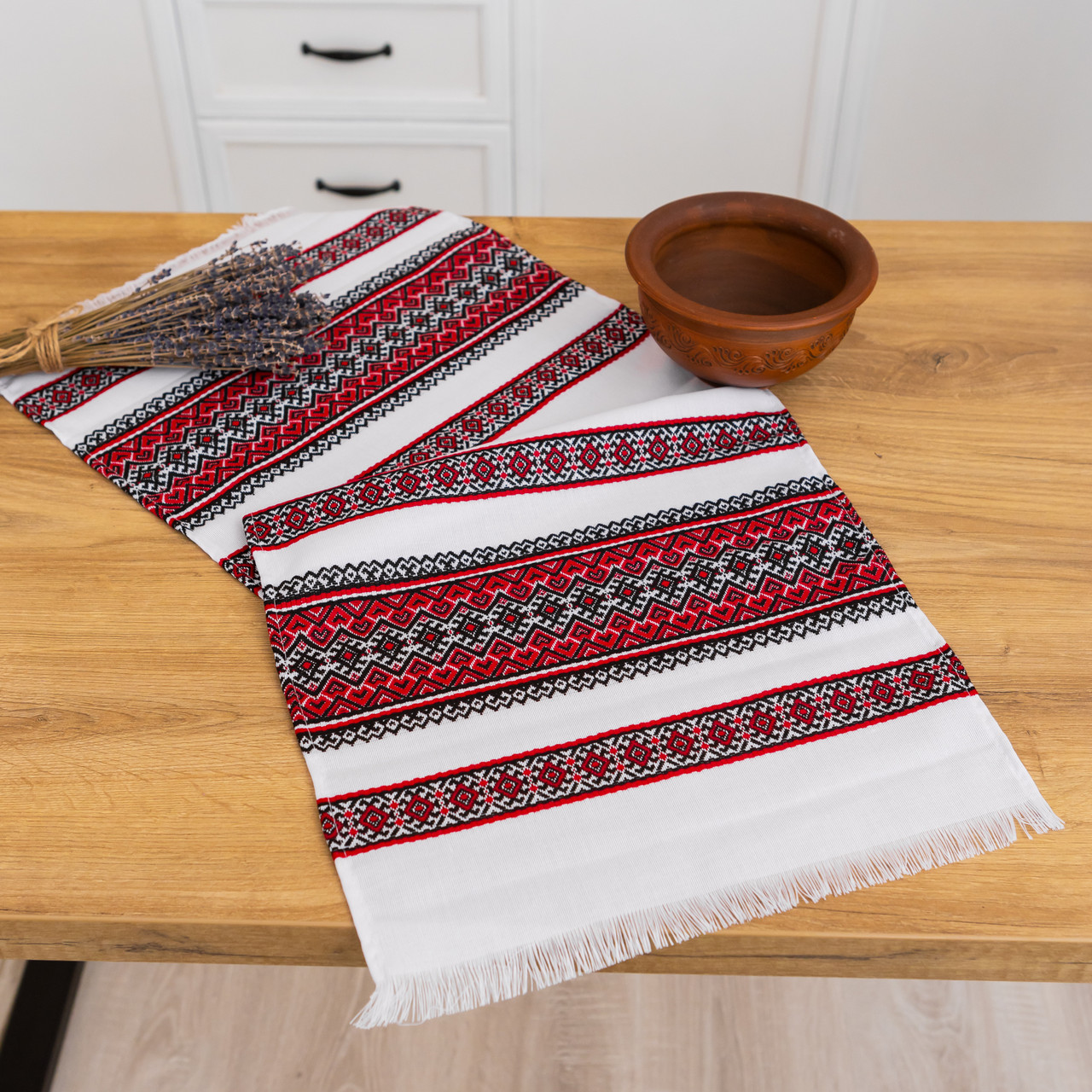 Рушник вишитий з українським орнаментом 75х35 см (анс1-1-35), фото 1