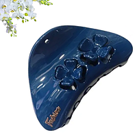 Краб для волосся синій лаковий Fashion 6.5 см