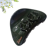 Краб для волосся зелений лаковий Fashion 6.5 см