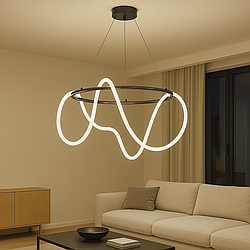 Люстра Led канат з теплим світлом Diasha 48W до 10 кв.м колір  9752-D800BHR