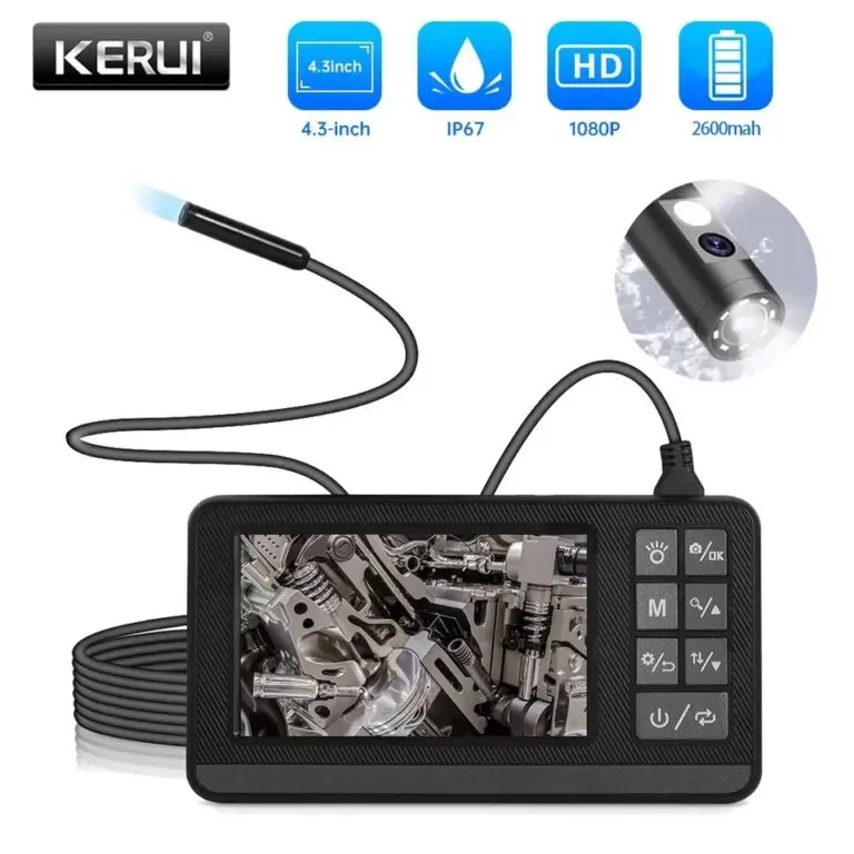 Професійний універсальний поворотний ендоскоп Ендоскоп KERUI IP67 HD1080P IPS-ЭКРАН 2600 МАЧ із двома камерами 3 м 8 мм Full HD