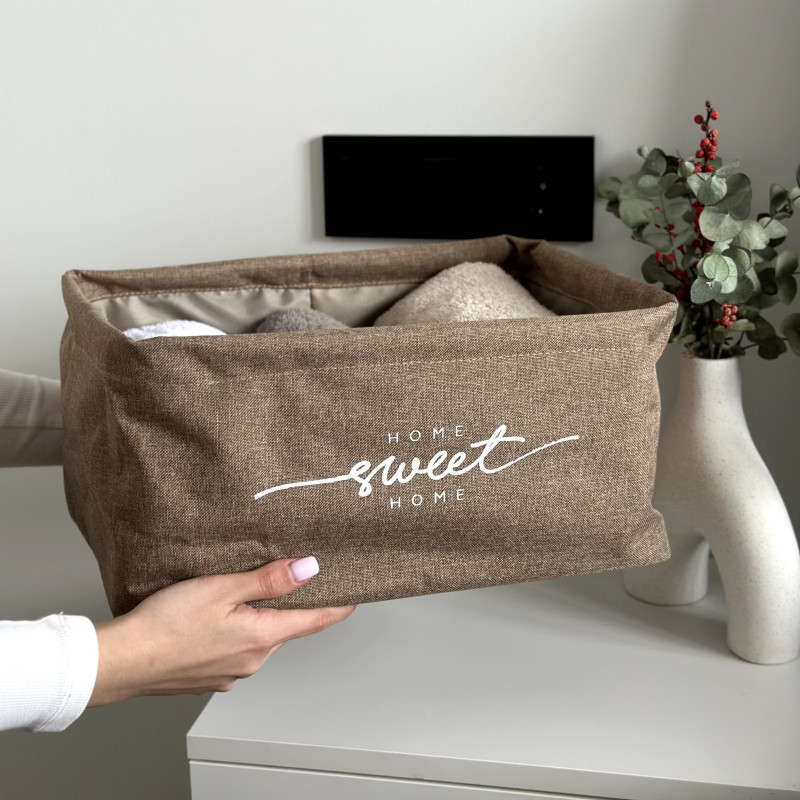 Кошик з оксфорду для зберігання речей "SWEET HOME" у розмірі M (бежевий)