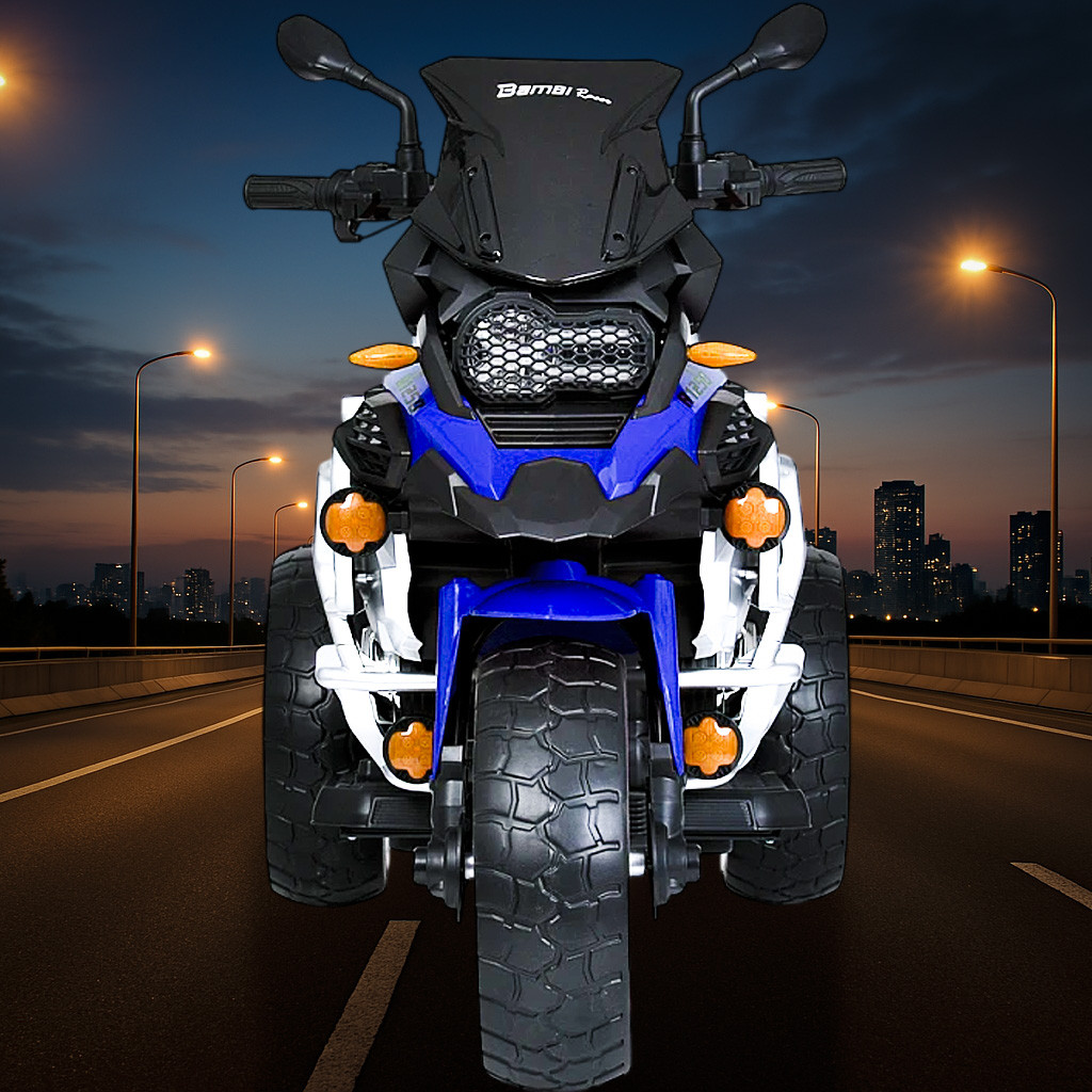 Шикарний електромотоцикл байк трицикл для дитини від 3 років Ігровий мото транспорт Колеса EVA 45W Світло і музика, фото 1