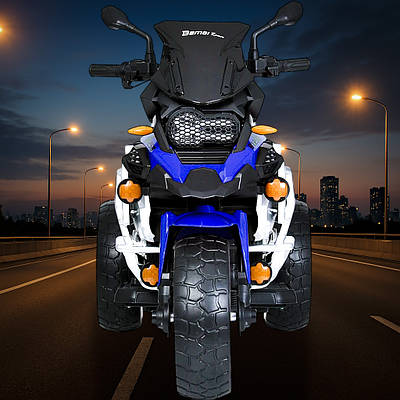 Шикарний електромотоцикл байк трицикл для дитини від 3 років Ігровий мото транспорт Колеса EVA 45W Світло і музика