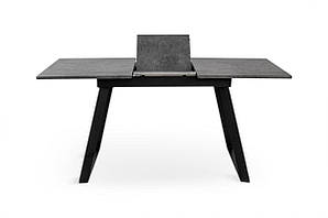 Стіл Тандем 120(+40)*75 чорний метал/мрамор темний