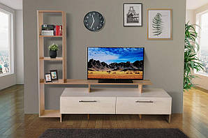 Комод з чорними металевими ніжками LION Амарант 168x40x76,5 см Дуб артизан/Графітовий (LION-041888)