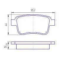 Колодки гальмівні Renault Kangoo (2008-), Mercedes-Benz Citan (415) задні Dafmi-Intelli