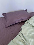 Полуторний комплект постільної білизни Сатин-страйп ментоловий колір, фото 8