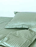 Полуторний комплект постільної білизни Сатин-страйп ментоловий колір, фото 5