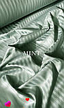 Двоспальний комплект постільної білизни Сатин-страйп ментоловий колір олівковий, фото 9