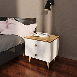 Ліжко дитяче односпальне LION Л-9 з м&#039;якою спинкою і висувними шухлядами 190x90 см Дуб сонома/Лілі-95 (LION-041491)