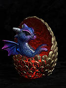 Декор+нічник синій дракончик Лазурик в яйці, статуетка або фігурка для шанувальників фентезі