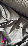Двоспальний комплект постільної білизни сатин-страйп сріблястий, фото 7