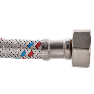 Гнучкий шланг для підключення води Гайка 1/2'' - Штуцер 1/2'' (50 см) Нержавійка, фото 2