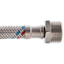 Гнучкий шланг для підключення води Гайка 1/2'' - Штуцер 1/2'' (50 см) Нержавійка, фото 4