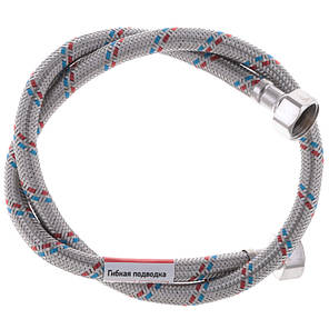 Гнучкий шланг для підключення води Гайка 1/2'' - Гайка 1/2'' (80 см) Нержавійка, фото 2