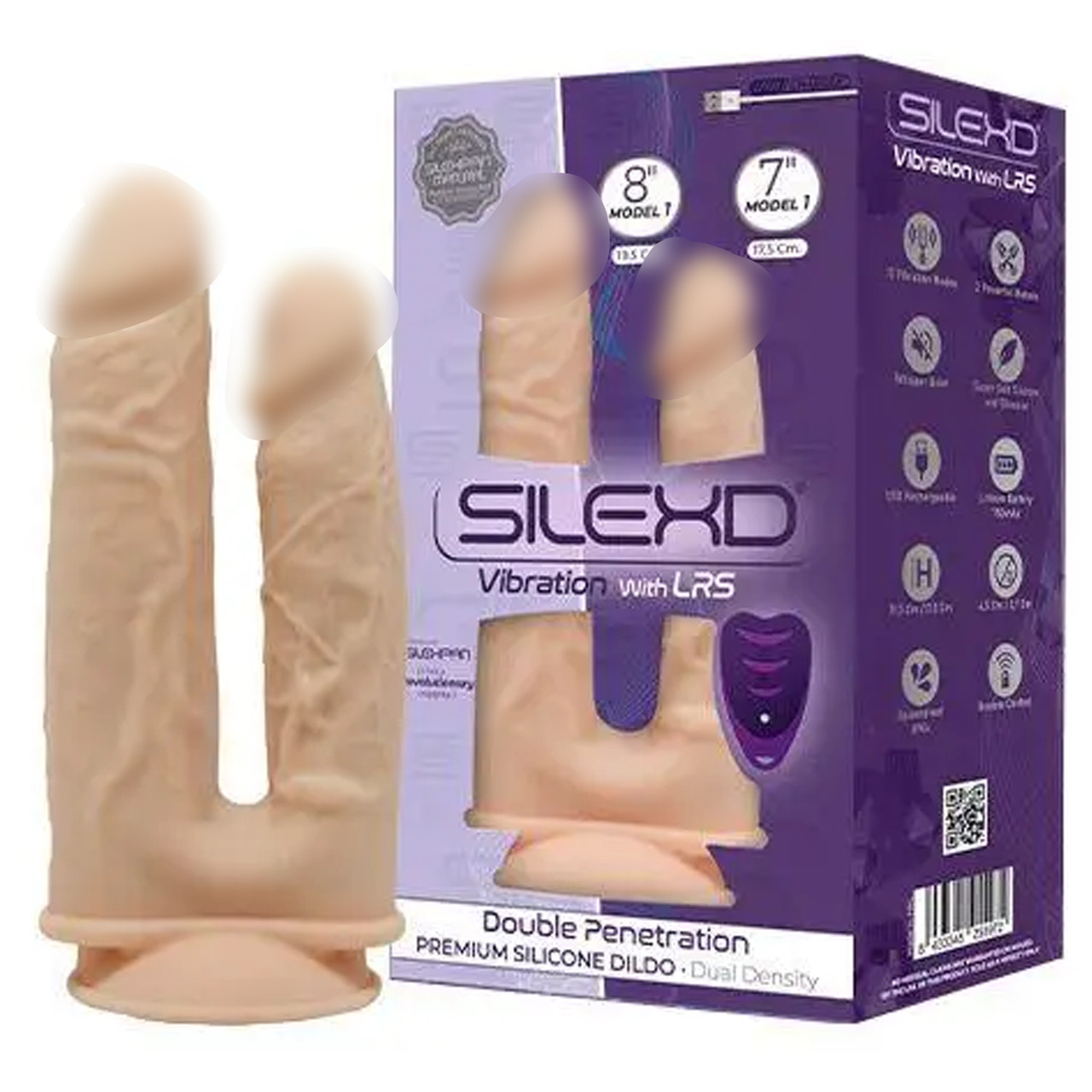 Фалоїмітатор з вібрацією SilexD Double Gusto Vibro Flesh (Model 1 size 8"&7") + LRS