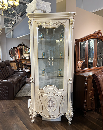 Кутова вітрина біла бароко Савона, фото 1