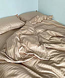 Полуторна постільна білизна із сатину золотистого колір, постільна Преміум класу, фото 6