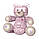 Набір 3D Конструктор JAKI Teddy Bear Великий Рожевий Ведмедик 730 деталей (01357), фото 6