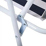 Крісло туристичне складане металевий каркас + тканина до 100 кг стілець зі спинкою складаною для пікніка смуг, фото 6