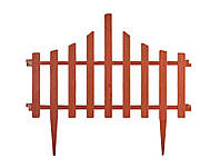 Садовая изгородь (заборчик) для клумб и газонов Алеана "Парканчик" (терракот, 4 секции, 2.5м)