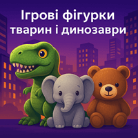 Ігрові фігурки тварин і динозаври