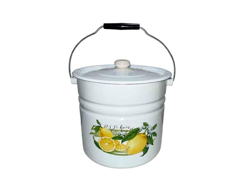 Відро емальоване з кришкою 12,0л/2 Лимон (I1224/2) ТМ IDILIA BP