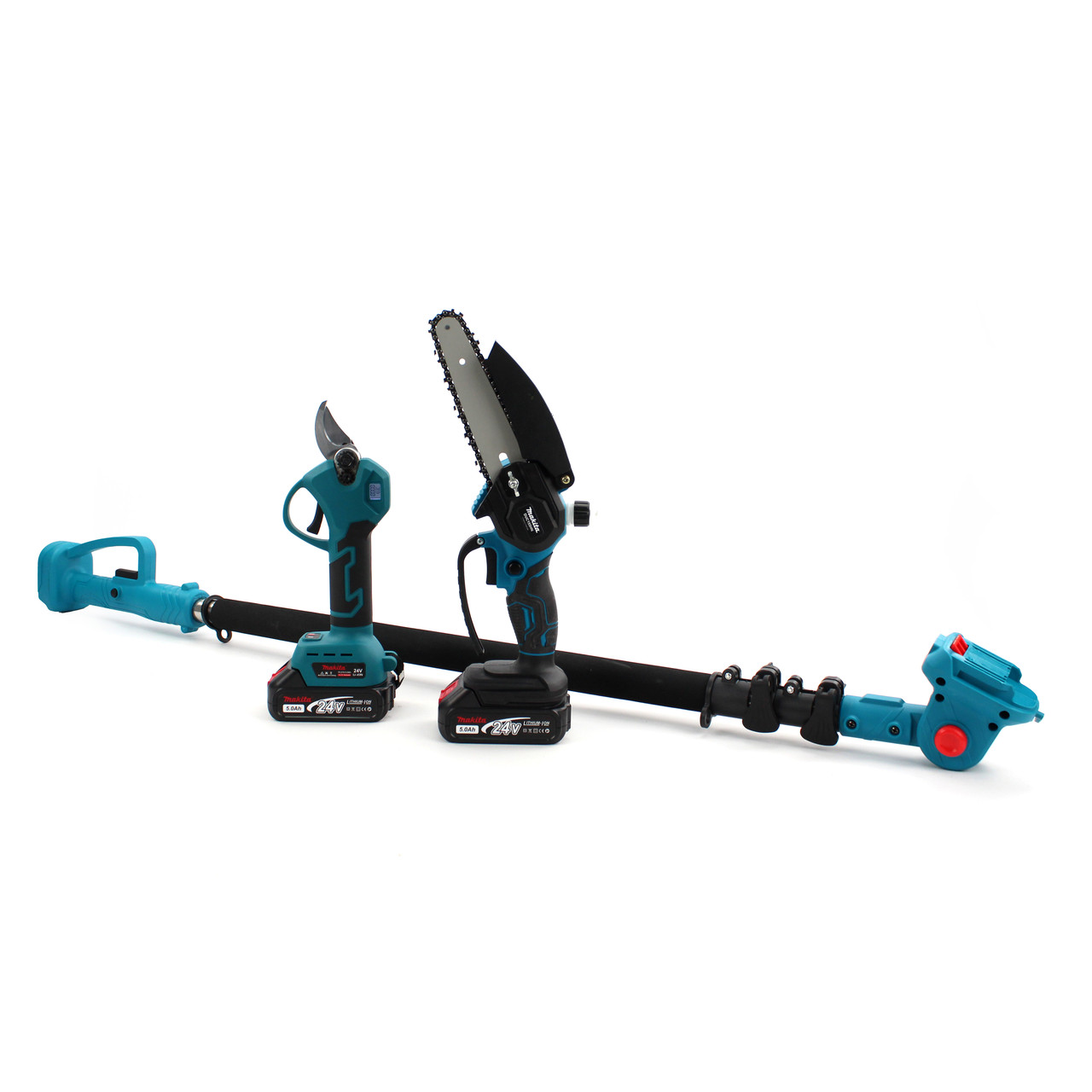 Набір 3в1 АКБ Makita 24V (Пила DUC155HN + Секатор DUP270 Digital+ Телескопічна штанга 2.6 м)