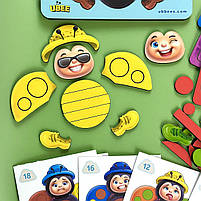 Пазл вкладиш з картками дерево Сонечко емоції та кольори Ubee 18*17*6см (ПСД276), фото 2