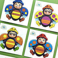 Пазл вкладиш з картками дерево Сонечко емоції та кольори Ubee 18*17*6см (ПСД276), фото 5