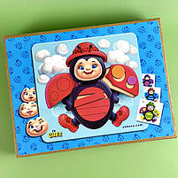 Пазл вкладиш з картками дерево Сонечко емоції та кольори Ubee 18*17*6см (ПСД276), фото 9