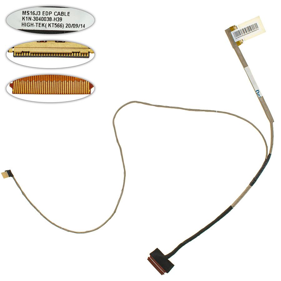 Шлейф для ноутбука MSI GL62 6QF MS16J3 EDP LCD CABLE 30 pin (K1N3040038-H39), фото 1