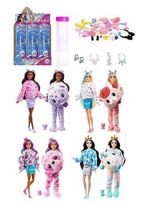 Лялька DXF 2614 (24/2) ЦІНА ЗА 6 ШТУК В БЛОЦІ, 28 см, знімний костюм, аксесуари, шарнірні суглоби, сумочка, у