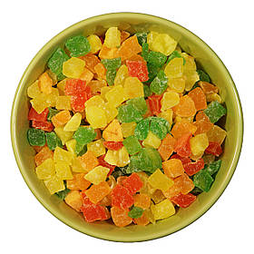 Ананас цукат, кольорові кубики, 500г
