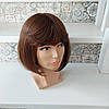 Перука з натурального волосся каре з чубчиком і проділом шоколадно-мідний ERIN mono 10"- P4/30, фото 5