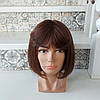 Перука з натурального волосся каре з чубчиком і проділом шоколадно-мідний ERIN mono 10"- P4/30, фото 2