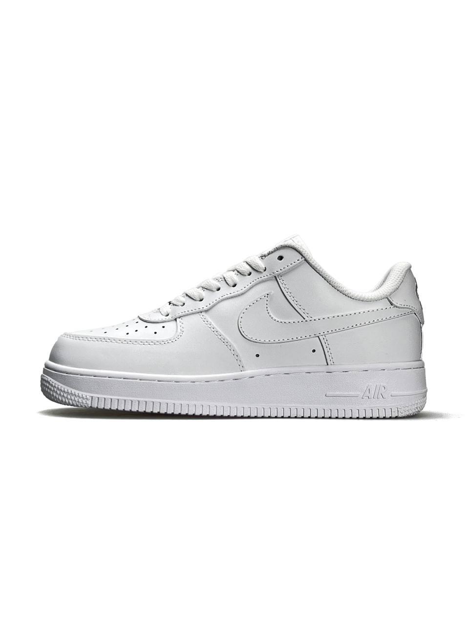 Чоловічі шкіряні кросівки Nike Air Force 1 Low White, чоловічі кеди Найк шкіра білі весна осінь 41