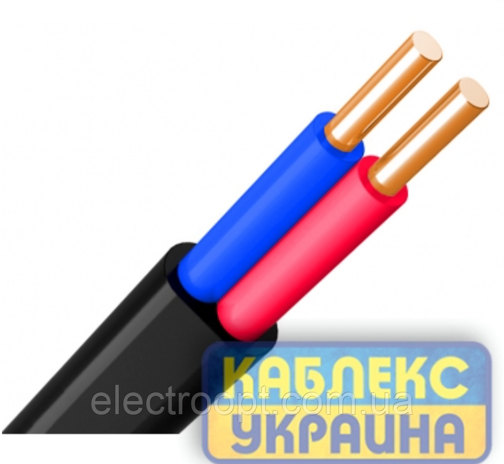 Кабель ВВГнгд-П 2x1.5 Одеса Каблекс плоский моноліт, мідь, переріз жили відповідає номіналу (кратно 5 м)