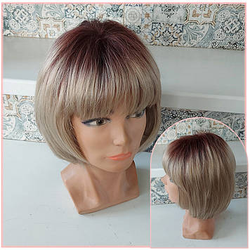 Перука каре з канекалону платінове омбре 4408 -Y930