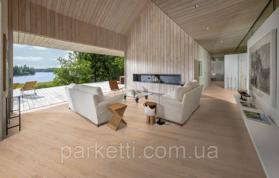 Паркетна дошка Focus Floor Дуб Calima 3-смуговий, легкий браш, біле масло, фото 1