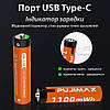 4 Акумулятора Pujimax AAA с USB Type-C 733mAh + кабель + кейс, Orange, фото 8