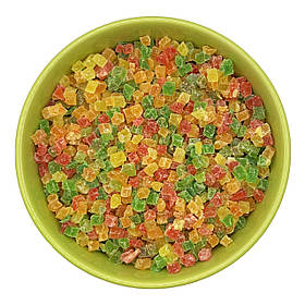 Ананас цукат, кольорові кубики, дрібні 1 кг