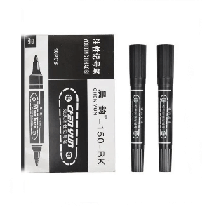 Маркери NO-150-NC-K  перманентні  чорні  двосторонні товсті упаковка 10 штук