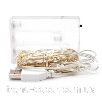 Гірлянда LED тепле світло 200 світлодіодів 20 м. + USB 42218, фото 2