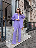 Жіночий брючний костюм  з креп-жатки сорочка і штани палаццо (Норма), фото 3