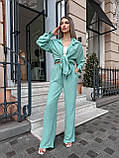 Жіночий брючний костюм  з креп-жатки сорочка і штани палаццо (Норма), фото 10